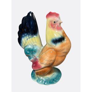 Vintage Hand-Painted Ceramic Rooster Figurine 7.5" Multicolor